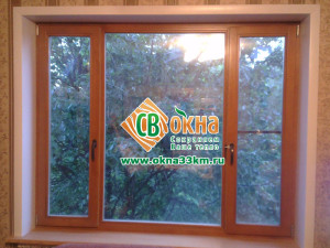 Окрашенное деревянное окно СВ-ОКНА