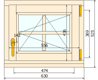 525х630 для бани СВ Окна - на заказ