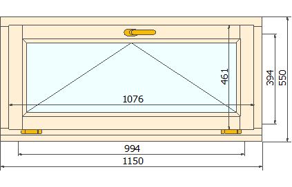 Окно для бани 550х1150
