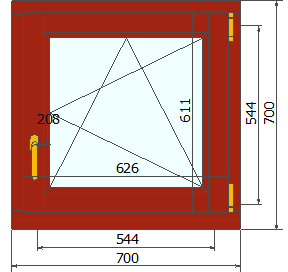 700 х 700 окно для бани