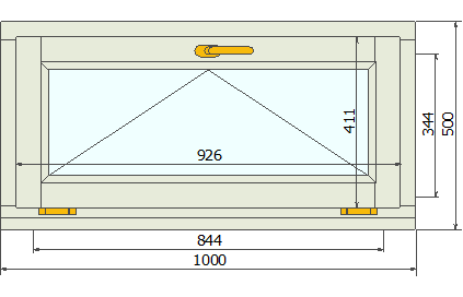 Окно для бани 500х1000