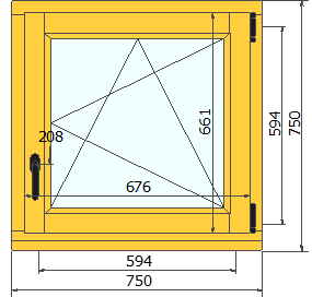 Окно для бани 750х750