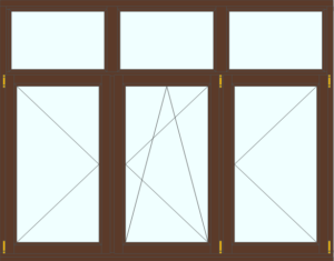 Большие деревянные окна из дуба