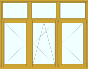 Большие деревянные окна из сосны