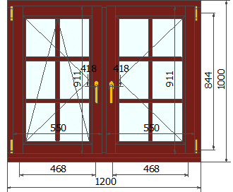 Деревянное окно 1000х1200 лиственница