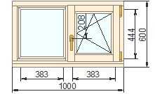 Окно для бани 600х1000 пов-откидное